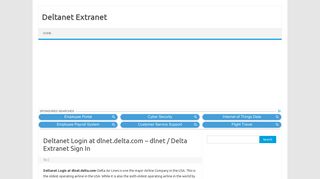 Deltanet Login at dlnet.delta.com – dlnet / Delta Extranet Sign In