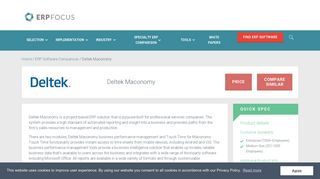 Deltek Maconomy ERP - ERP Pricing, Demo & Comparison - ERP Focus