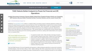 TASC Selects Deltek Costpoint to Power Its Financial and HR ...