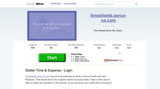 Timesheets.serco-na.com website. Deltek Time & Expense - Login.