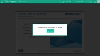 Deltek Time & Expense - Login - Deets Feedreader