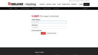 Client Area - Deluxe Hosting