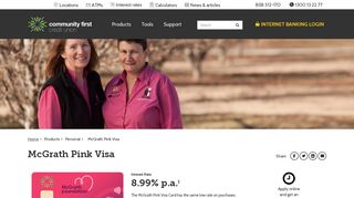 McGrath Pink Visa Low Interest Rate Credit Card | Community First ...