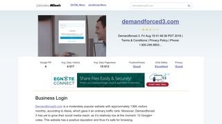 Demandforced3.com website. Business Login.