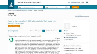 DEMCO | Complaints | Better Business Bureau® Profile