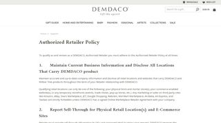 Authorized Retailer Policy - Demdaco