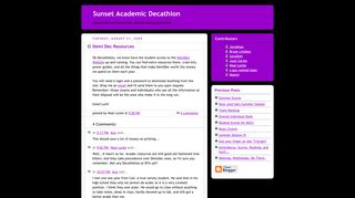 Sunset Academic Decathlon: Demi Dec Resources
