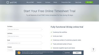 Free Timesheet Online Trial - actiTIME