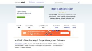 Demo.actitime.com website. ActiTIME - Time Tracking & Scope ...