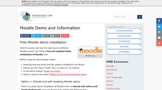Moodle Demo Site » Try Moodle without installing it - Open Source CMS