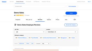 Working at Demo Sales: Employee Reviews | Indeed.com