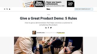 Give a Great Product Demo: 5 Rules | Inc.com
