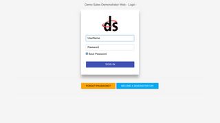 Demo Sales Demonstrator Web - Login