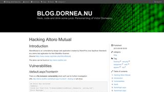 Hacking Altoro Mutual - blog.dornea.nu