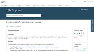 IBM Demo web sites for testing AppScan products - United States