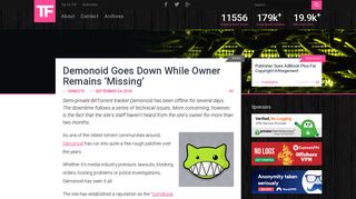 Demonoid Goes Down While Owner Remains 'Missing' - TorrentFreak