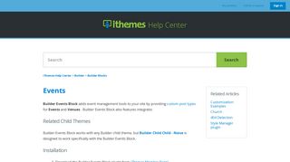 Events – iThemes Help Center