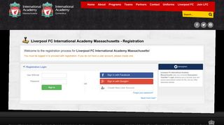 Registration Login - Liverpool FC International Academy Massachusetts