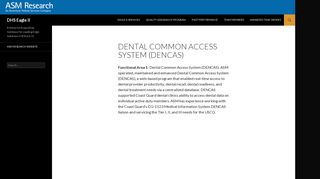 Dental Common Access System (DENCAS) | DHS Eagle II