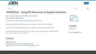 #DENChat - Using DE Resources to Support Inclusion - Discovery ...
