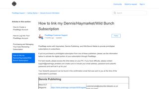 How to link my Dennis/Haymarket/Wild Bunch Subscription ...