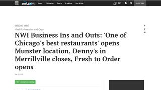 NWI Business Ins and Outs: 'One of Chicago's best restaurants' opens ...