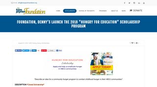 Foundation, Denny's Launch the 2018 “Hungry for Education ...