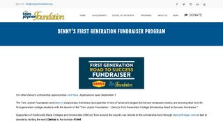 Denny's First Generation Fundraiser Program – Tom Joyner Foundation