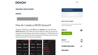creating a heos account - Denon - Service