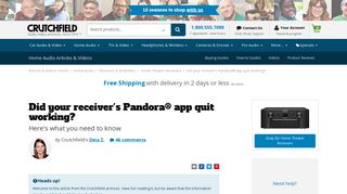 Did Your Receiver's Pandora® App Quit Working? - Crutchfield