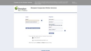 Denplan Corporate Online Services: Register / Login