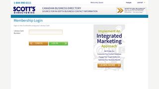 Scott's Directories (Canadian Business) - Membership Login