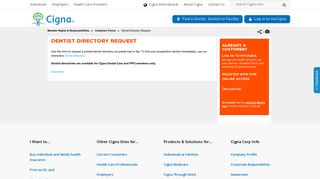 Dental List / Directory Request | Cigna Dental Care