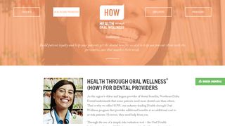 For Healthcare Providers - Health Through Oral Wellness