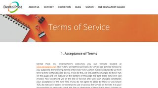 Terms of Service - DentalPost