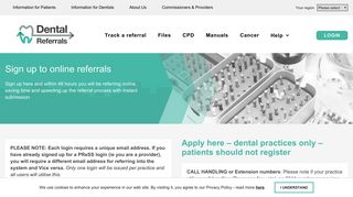 Sign up to online referrals | Dental Referrals