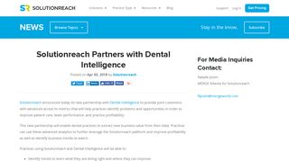 Solutionreach Partners with Dental Intelligence