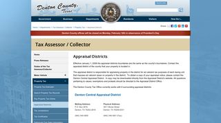 Denton County Listing of Appraisal Districts - Denton County, Texas