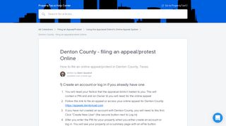 Denton County - filing an appeal/protest Online | PropertyTax.io ...