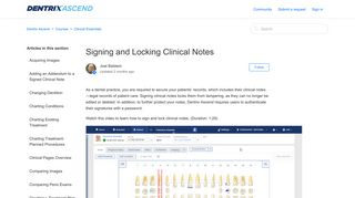 Signing and Locking Clinical Notes – Dentrix Ascend