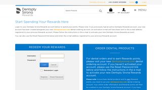 Spending Your Rewards Here - Login to Dentsply Sirona Rewards