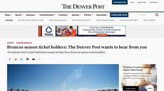 Broncos season ticket holders: The Denver Post wants to hear from you