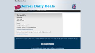 Contact Us | Denver Daily Deals - The Denver Post