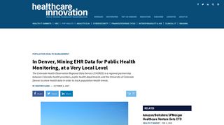 In Denver, Mining EHR Data for Public Health Monitoring, at a Very ...
