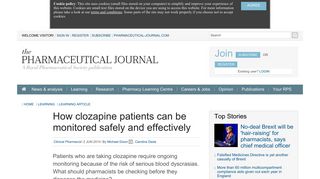 How clozapine patients can be monitored safely and effectively ...