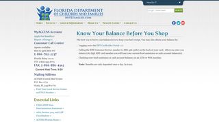 Know Your Balance Before You Shop | Florida Department of Children ...
