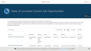 Job Opportunities | Sorted by Job Title ascending | State of Louisiana ...