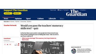 Would you pass the teachers' numeracy skills test? – quiz | Teacher ...