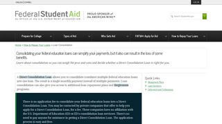 Loan Consolidation - Federal Student Aid - ED.gov