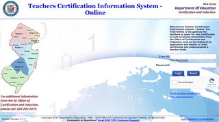 Teachers Certification Information System - Online